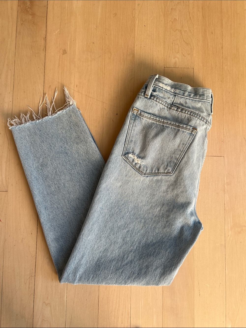 Frame Denim Light Blue Distressed Ankle Jeans - Picture 3 of 5